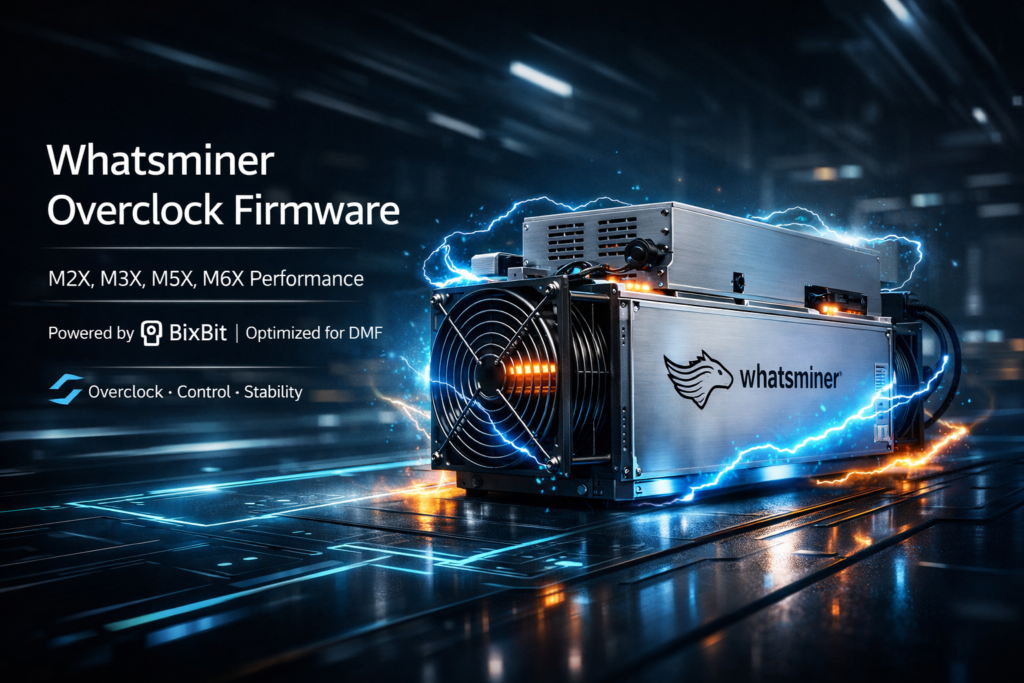 Firmware Whatsminer overclock BixBit DMF M2X M3X M5X M6X rendimiento minería ASIC
