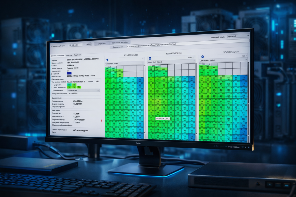 Avalon Miner Viewer software diagnóstico hashboard temperatura ASIC Avalon