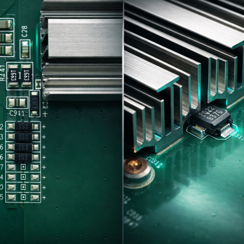 detalle de hashboard ASIC con componentes electrónicos para diagnóstico y reparación en minería de Bitcoin
