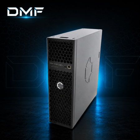 Avalon Q ASIC para minería de Bitcoin con branding DMF Miner Repair.