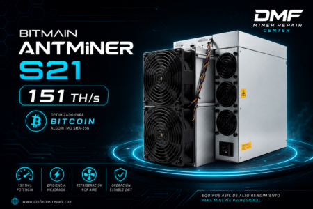 Bitmain Antminer S21 151 TH/s para minería profesional de Bitcoin con algoritmo SHA-256