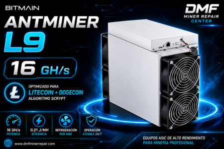 Antminer L9 16GH ASIC para minería profesional de Litecoin y Dogecoin