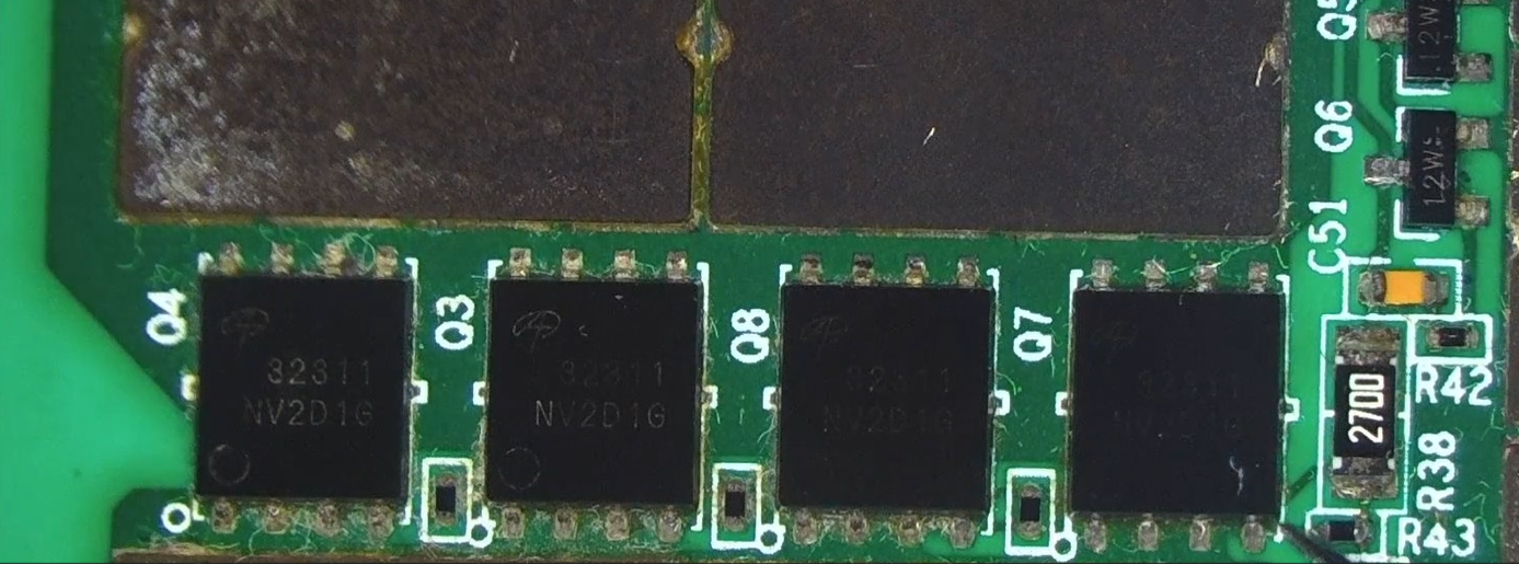 Punto de entrada de 21 V en MOSFET de hashboard Antminer S19