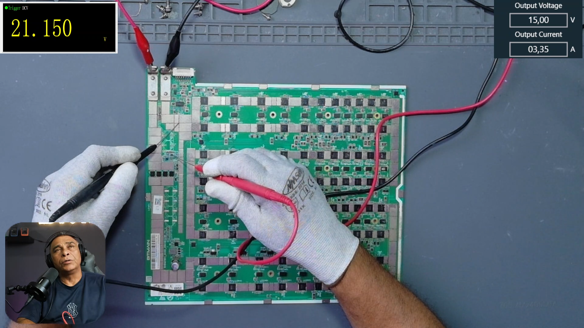Medición de fuente de alta de 21.15 V para MOSFET en hashboard Antminer S19