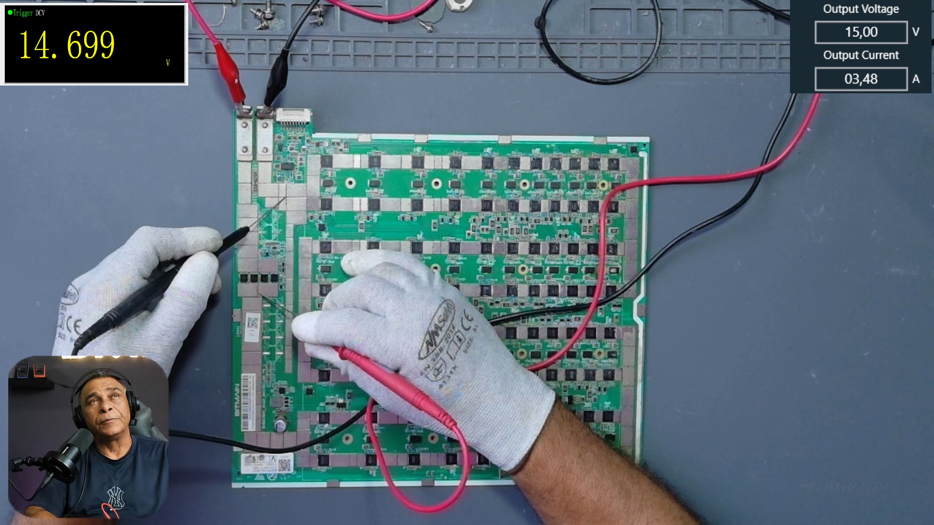 Comprobación de 14.69 V en alimentación principal de hashboard Antminer S19