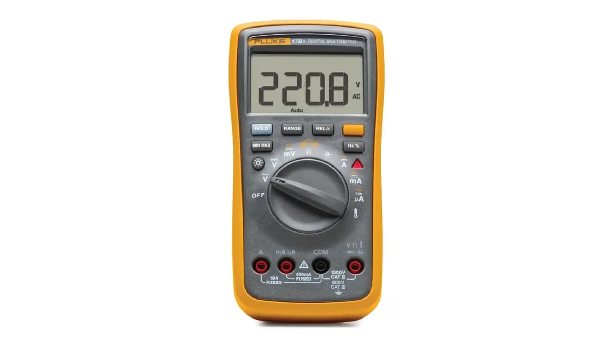Multímetro digital Fluke 17B+ para medición de voltaje corriente y resistencia