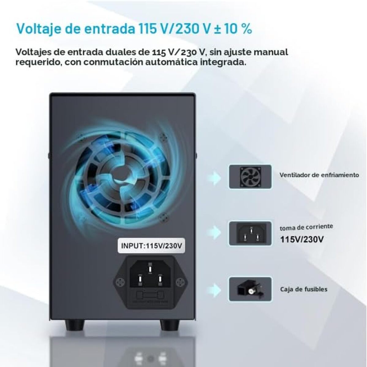 Fuente de alimentación WANPTEK POWER con conexiones USB-A y USB-C