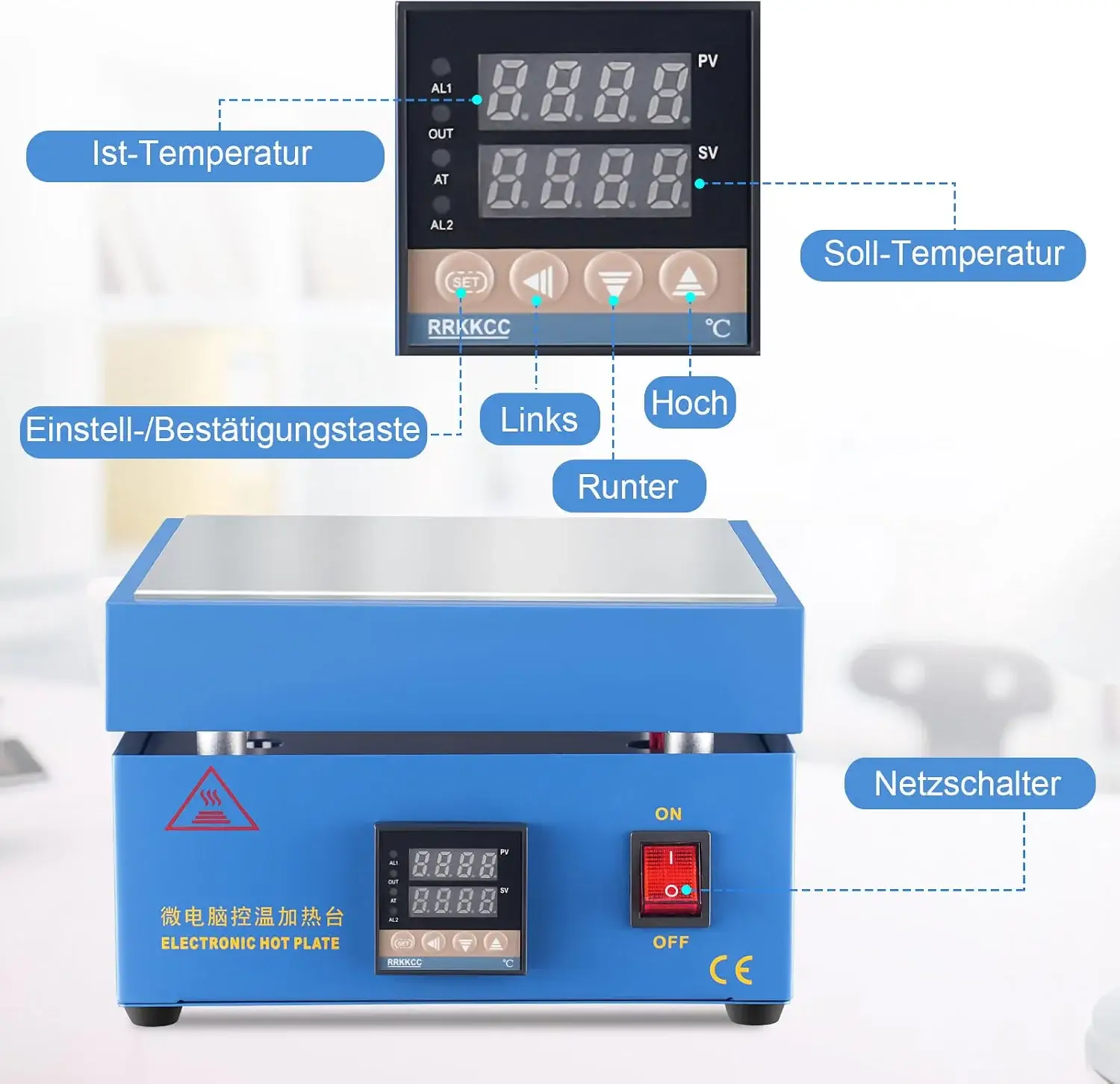 Estación de precalentamiento hot plate para soldadura SMD y placas de circuito PCB