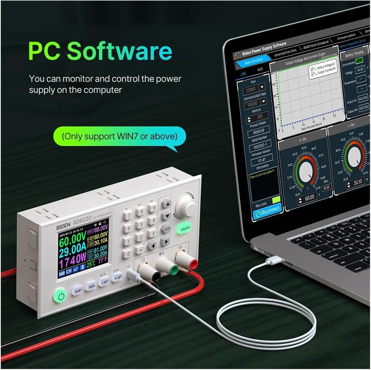 Convertidor Buck RD6030W para fuente de alimentación de laboratorio
