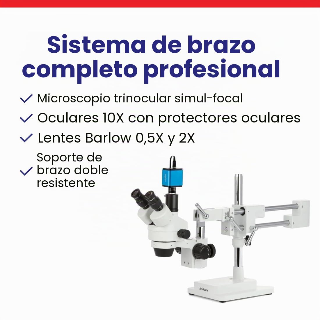 Microscopio profesional AmScope SM-4TPZ trinocular para microsoldadura y reparación electrónica