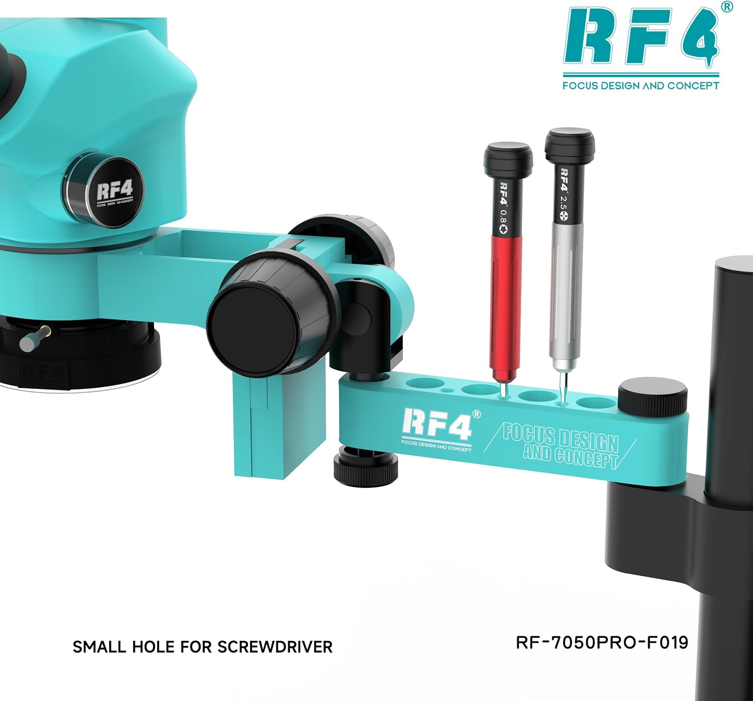 Microscopio trinocular estereoscópico RF4 Tools para microsoldadura y reparación de PCB