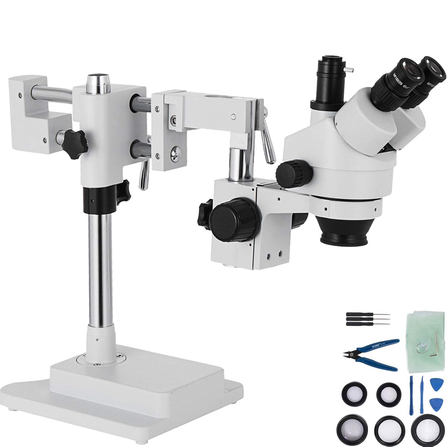 Microscopio trinocular profesional VEVOR para componentes electrónicos y soldadura SMD
