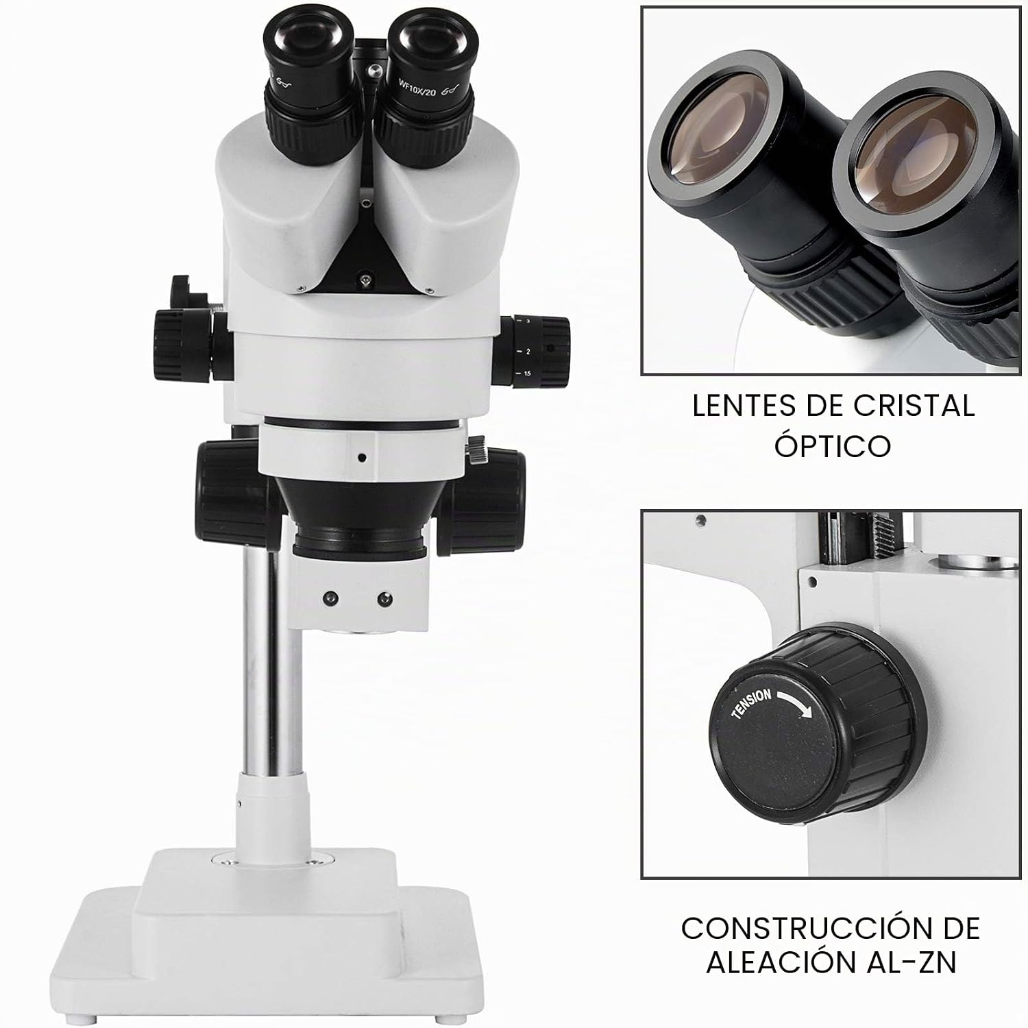 Microscopio estéreo profesional VEVOR con brazo doble ajustable